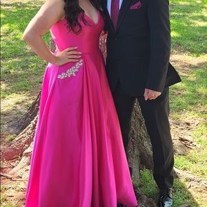 Selling my hot pink prom dress wore for a few hours brand new!!